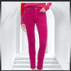 Banana Republic Velvet Stretch Ankle Pants Fuschia